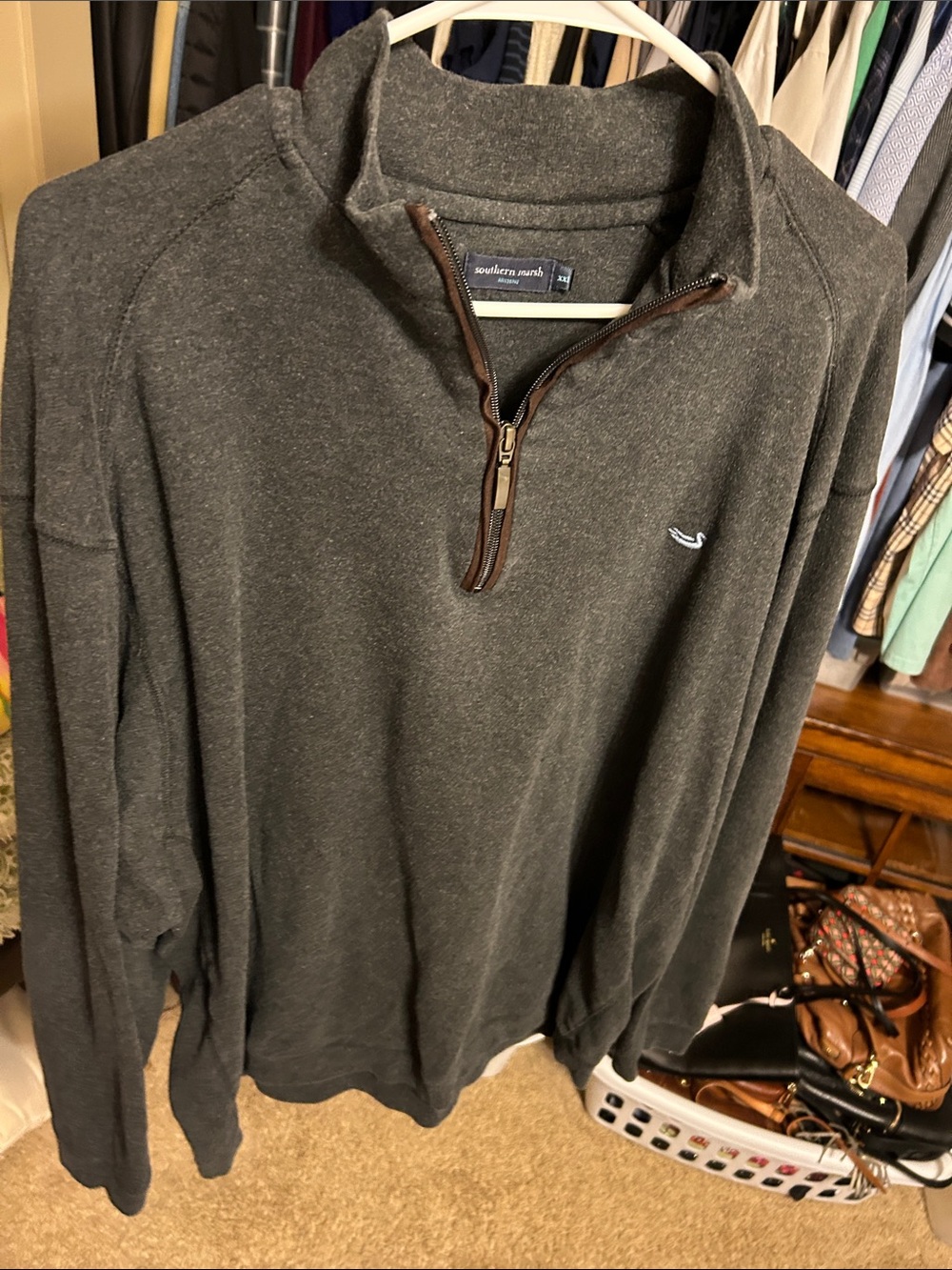Southern Marsh Men's Charcoal Half-Zip Pullover Sweater